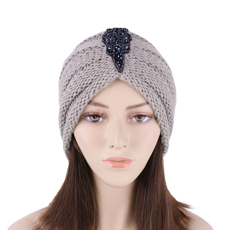 Теплая шапка тюрбан женские осенне зимние аксессуары для волос новая модная