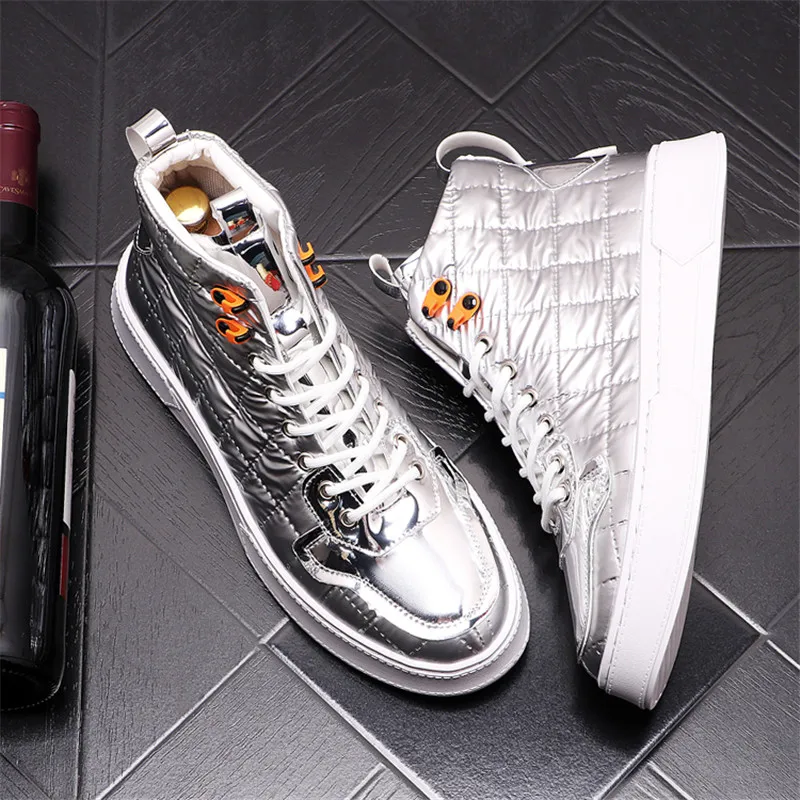 

New Arrival Autumn Men Sneakers Fashion Flats Casual Shoes Height Increasing High Tops Ankle Boots Zapatillas Hombre