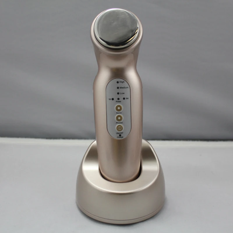 Kopen 1Mhz 3Mhz Ultrasone Facial Massager Huidverzorging 3 Kleuren Led Licht Foton Therapie Ultrasound Body Gezicht Slanke Beauty Anti Cellulite