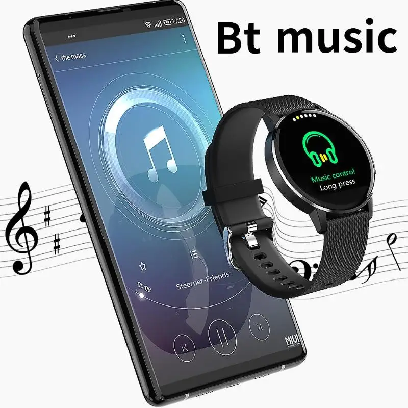 VODOOL T4 1,22 сенсорные Смарт-часы, водонепроницаемые, круглые, ручное кольцо, пульсометр, кровяное давление, информация о кислороде, напоминание