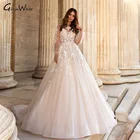 Женское свадебное платье It's yiiya, белое кружевное платье А-силуэта со шлейфом и цветочной аппликацией на лето 2022