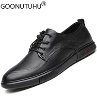 fashion mens shoes casual genuine leather flats luxury high quality sneakers male waterproof platform shoes for men size 38 47