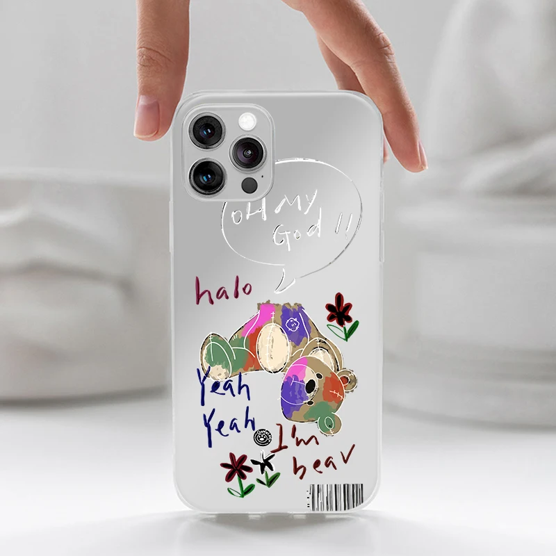 

High Quality camera all-inclusive Rear shell v15 pro v17 v19 non-slip v20 se y11 2019 cute cartoon bear y17 y50 x21 y51 2020