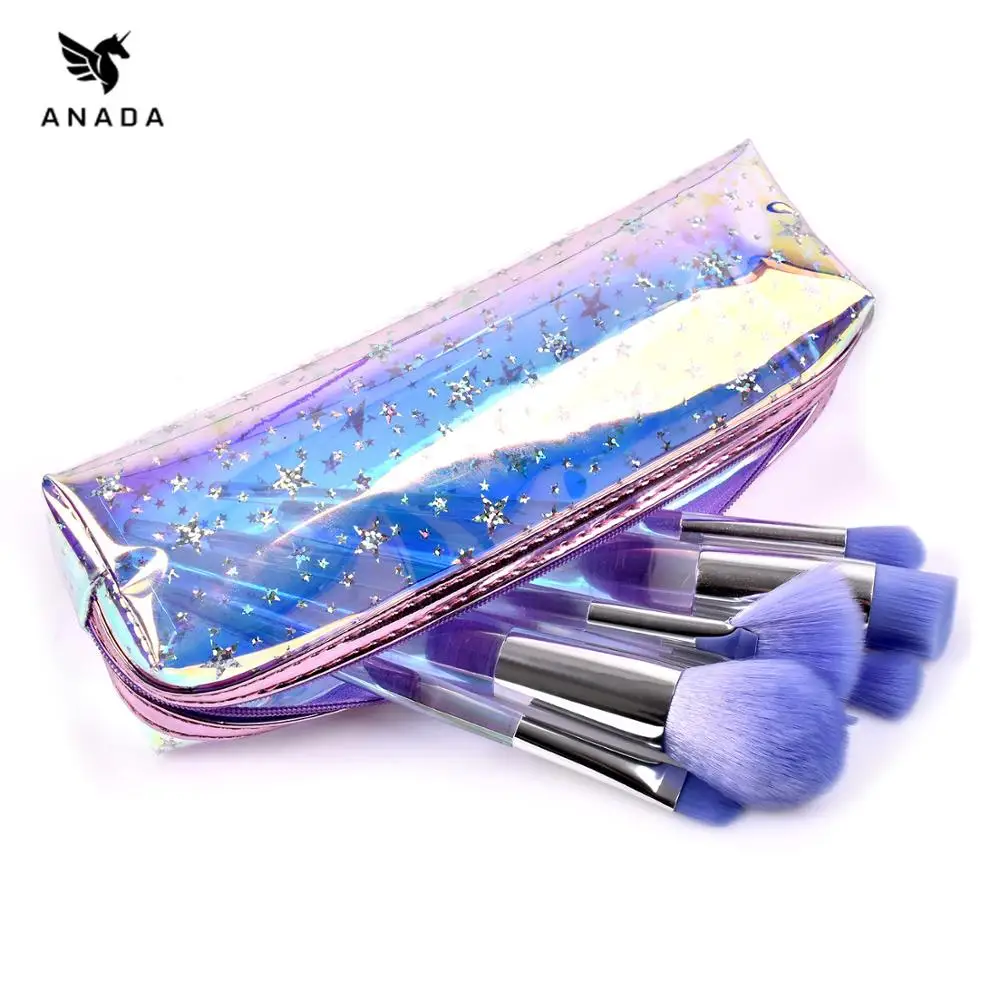 

ANADA 7pcs High Quality Professional Makeup Brushes With Bag Portable Facial Brush Powder Eye Shadow Brush Set