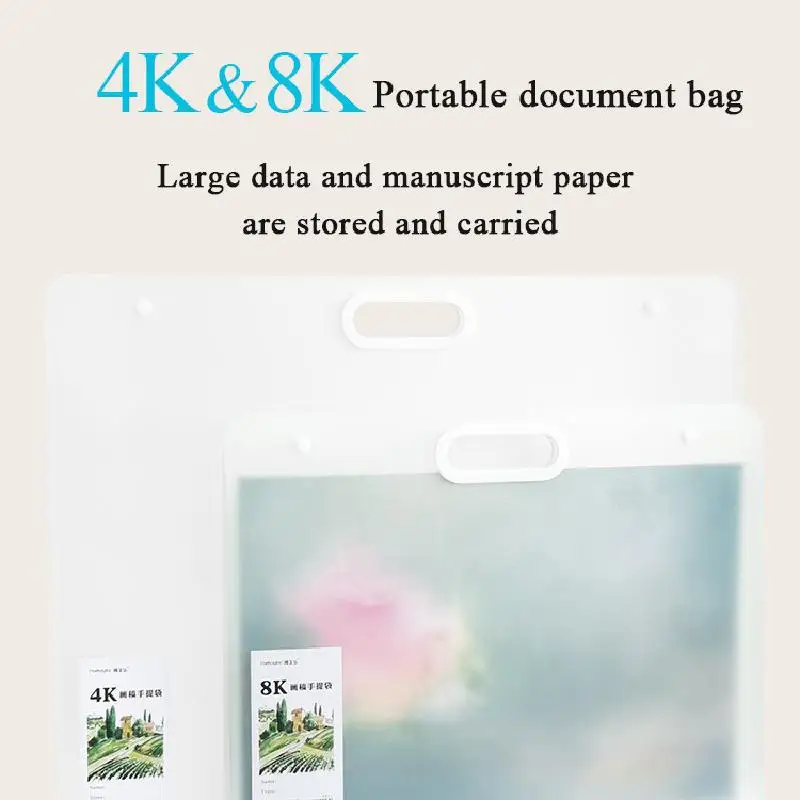 A3/16 Open File Folder Portable Transparent 8K Test Paper Storage Bag for Students Art Work Collection Organizerl File Bag images - 6