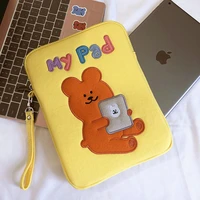 fashion korean ins yellow bear laptop bag 9 7 10 5 10 8 11 inch ipad sleeve case bag for macbook air pro 13 15 laptop case