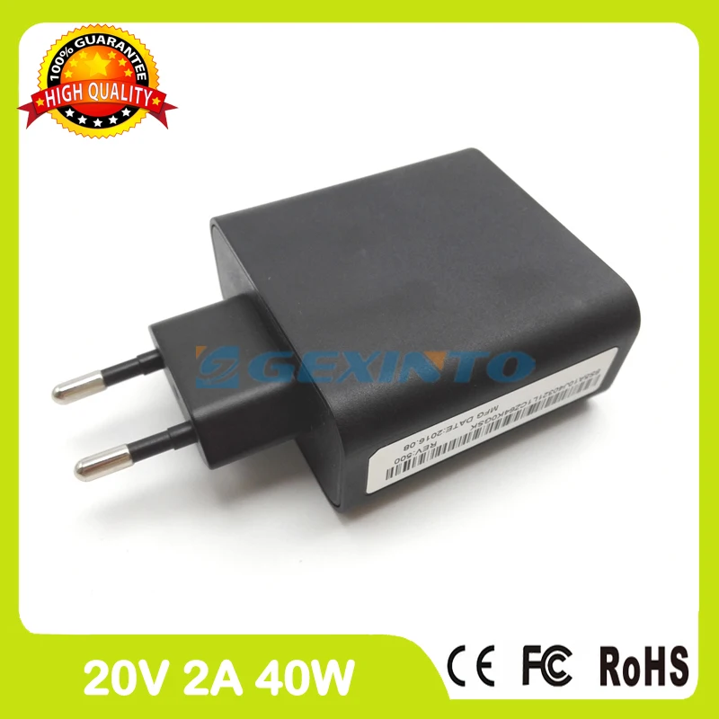 Without USB Cable 20 в 2A 5,2 В 2A USB адаптер питания переменного тока для lenovo Yoga 3-1470 только Core i3 ADL40WCA ADL40WCB ADL40WCC ADL40WCD ADL40WCE EU Plug - Цвет: Without USB Cable