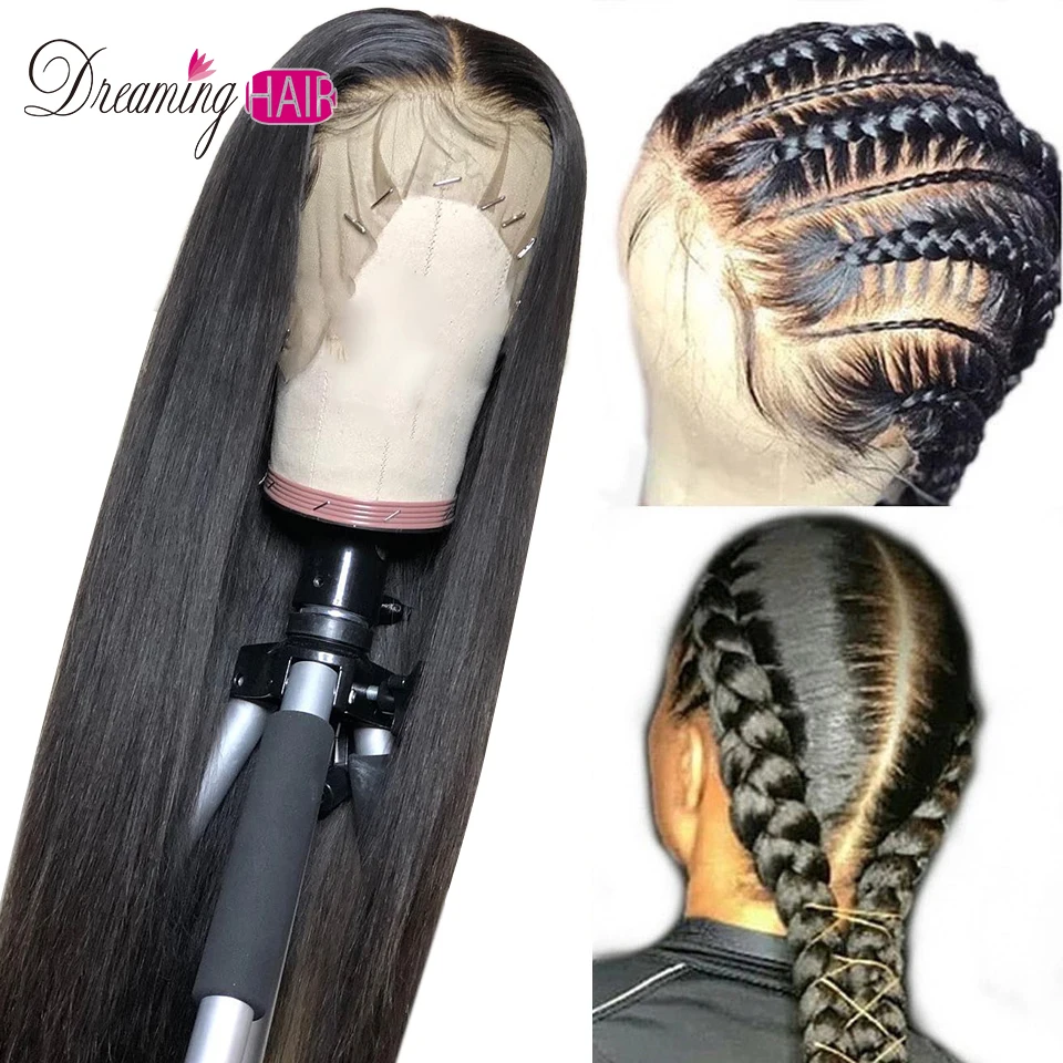 

Transparent Full Lace Wigs Glueless Pre Plucked Natural Hairline With Baby Hair Straight Peruvian Remy Hair Wigs Bleached Knots