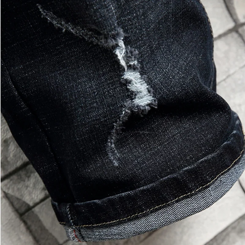 

Men's Denim Shorts 2021 Summer Classic Fashion Casual Blue Black Hole Brand High-quality Regular-fit Men's Clothing Short Jeans