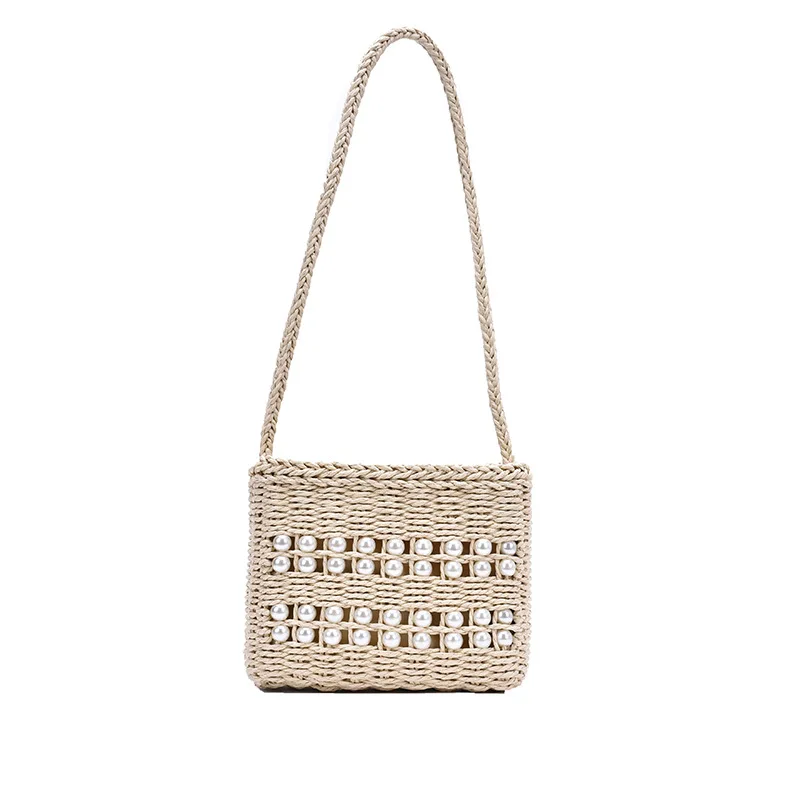 

Straw Bag Women Hand-Woven Handbag Moon Shape Lace Bow Rattan Bag Big Capacity Drawstring Casual Beach Shoulder Crossbody Bag
