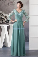 free shipping 2016 new design hot custom colorsize gown cap sleeve v neck long sleeve women chiffon mother of the bride dresses