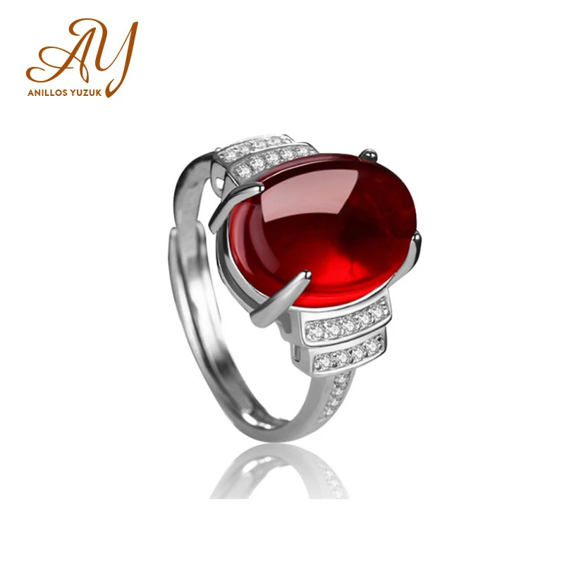 Женское кольцо с агатом Anillos Yuzuk открытое Винтажное из стерлингового серебра 100%