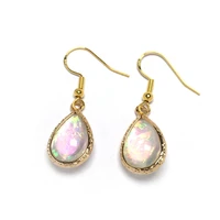 new natural stone jewelry water drop shape opal stone pendants earrings dangles fashion drop earrings women charms jewelry gifts