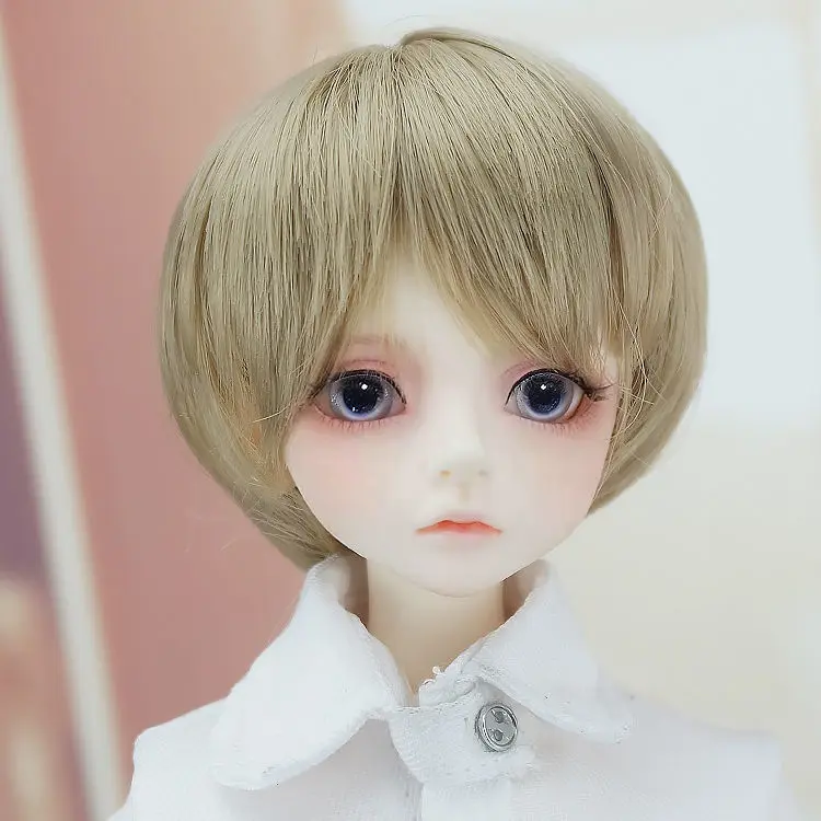

Парик для куклы BJD SD, 1/4 искусственные волосы для мальчиков и младенцев, микро-локоны, повседневные короткие волосы, хороший ход, волосы из те...