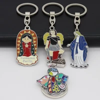 catholic christian color angel madonna keychain pendant car creative crafts jewelry