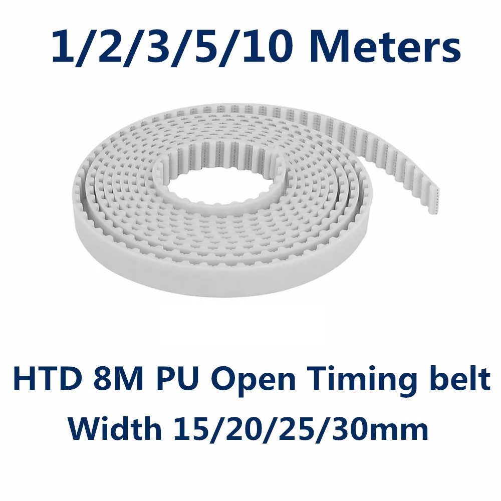 

Arc Tooth HTD 8M Open PU Synchronous belt Width 15/20/25/30mm Neoprene fiberglass HTD8M Belt pulley CNC Laser