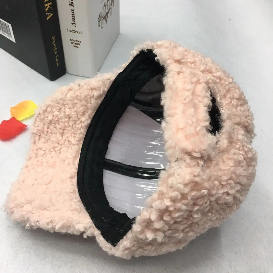 

Women Winter Baseball Cap Thicken Warm Wool Pompom Ball Cute Elegant Cap Bone Fashion Sports Adjustable Outwear Casual Cap Hat