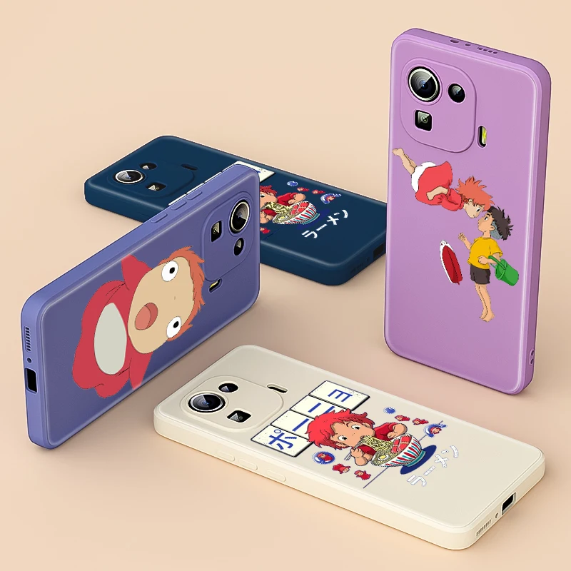 

Anime Hayao Miyazaki for Xiaomi 11 Ultra 10T 10 Pro Lite 9 5G Mix 4 3 CC9 Luxury Liquid Silicone Soft Cover Phone Case