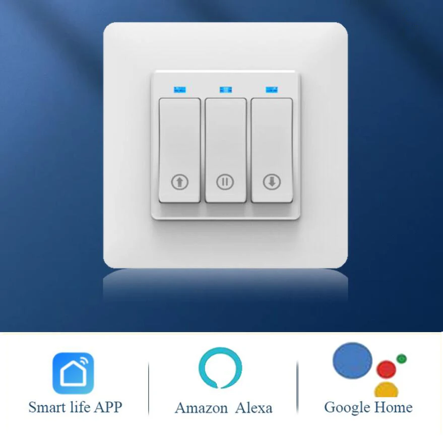 Factory direct Tuya WIFI Smart Curtain Switch Remote Control Touch switch with Alexa Voice | Безопасность и защита
