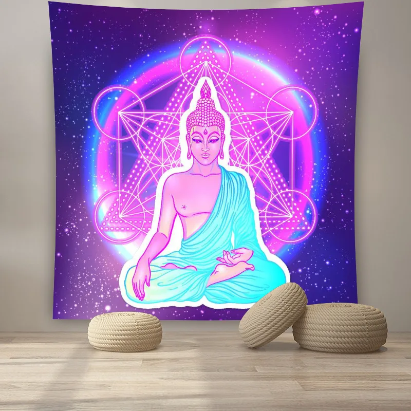 Фотофон Metatron психоделический гобелен настенный шестигранный Metatron's Cube ковер