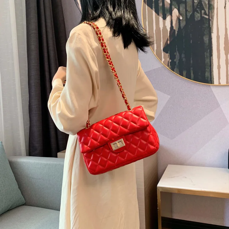 

Vrouwen Diamant Rooster Pu Lederen Messenger Bag Vrouwelijke Crossbody Bag Vrouwen Bakken Tas Clutch Schoudertas Keten Handtas C