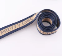 38mm blue stripe webbing ribbon fashion handbag webbing strap cotton bag strap ribbon belt strap tote luggage strap