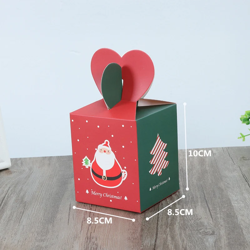 

LBSISI Life 30pcs 8.5*8.5*10cm Heart Paper Box Baking Cookies Candy Packaging Boxes Celebrate Happy New Year Gfit Decoration