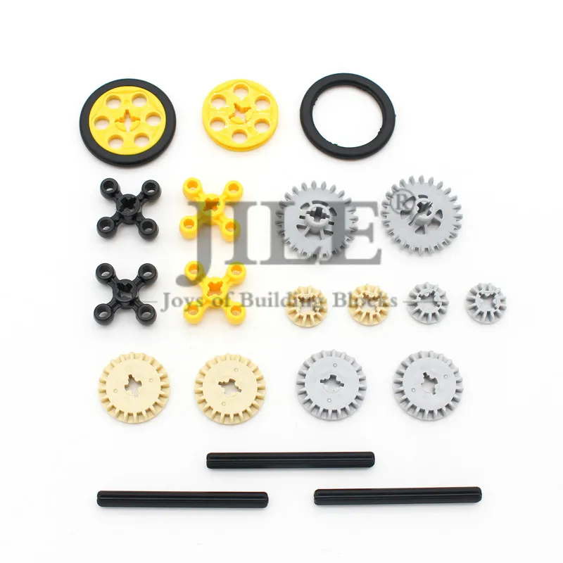 Moc Technic, набор деталей шестеренок, объемные DIY строительные блоки, кирпичи, аксессуары, комбинация механических с крестом, Alxe Science Toys