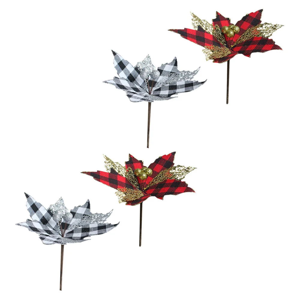 

4Pcs Imitation Christmas Flower Beautiful Xmas Tree Decor Xmas Decor Accessory