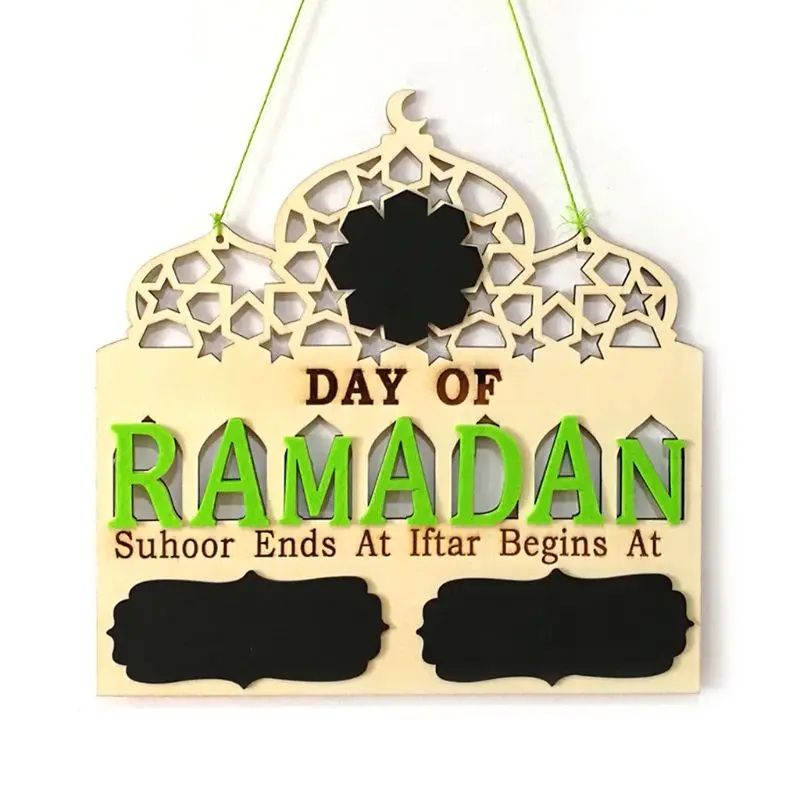 

Islam Ramadan Countdown To EID Mubarak Advent Wooden Hanging Message Board Home DIY Decorations Crafts Party Supplies 69HF