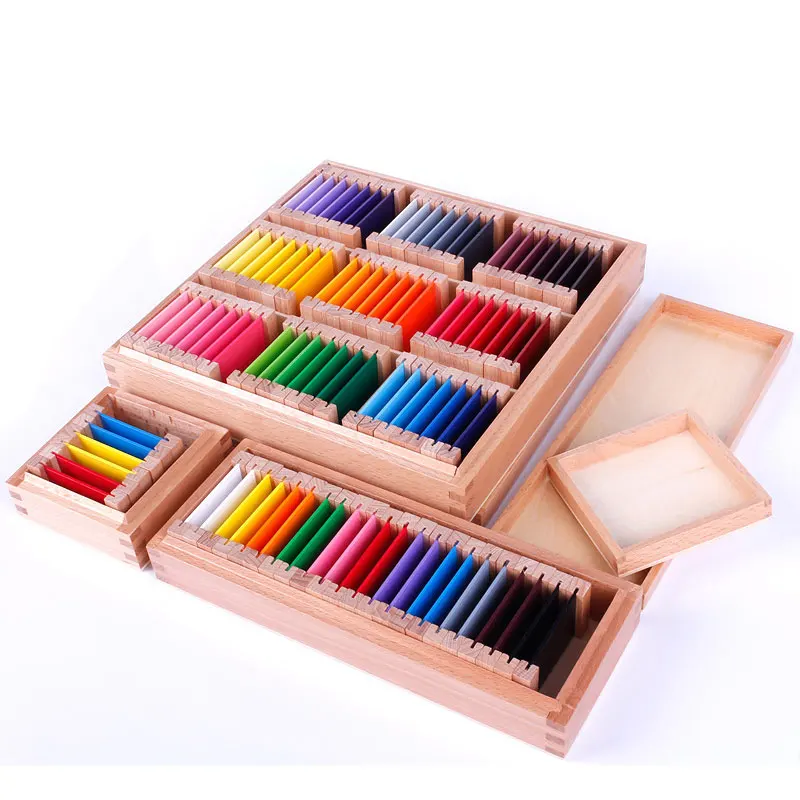 

Montessori Sensory Toy Kids Color Tablets Sorting Box Wooden Educational Learning Toys for Toddlers Sense Organ Training Child