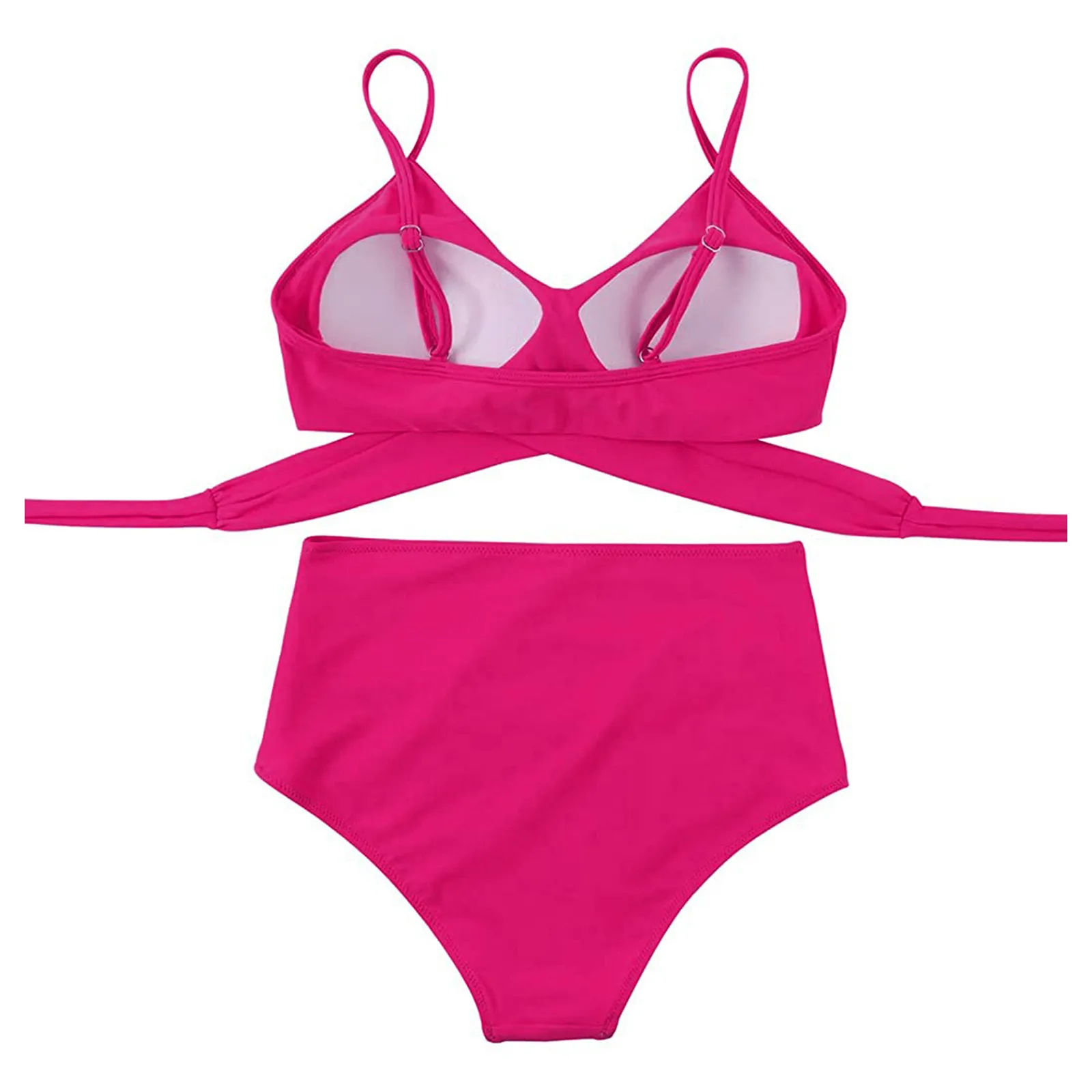 

Women Swimsuit Bikini Sexy Soild Print Set Push Up Bathing Swimwear Two Piece High Waist Bathing Suits Bikini Swimsuit 2021