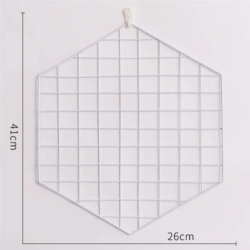 1pc Простой однотонный цвет железная квадратная сетка фото стена DIY креативный декоративный фото висячий дисплей металлическая сетчатая панель реквизит для фотографии - Цвет: 1pc
