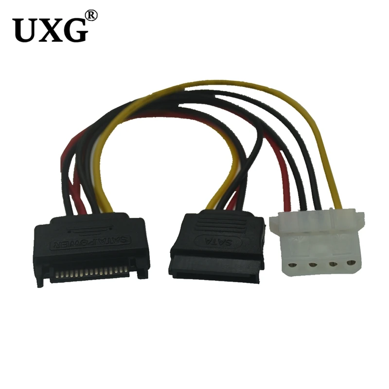 

Кабель питания IDE Molex (папа)-15pin (мама) + 4pin SATA (мама)
