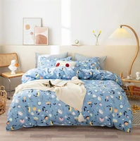 printed bedding set polyester cotton duvet cover with fitted sheet pillow case bed cover sets soft 34pcs home textile bed linen