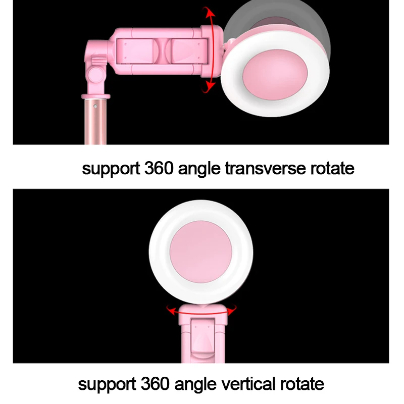 Выдвижная палка для селфи штатив 2 светодиодный кольцевой светильник Подставка 4