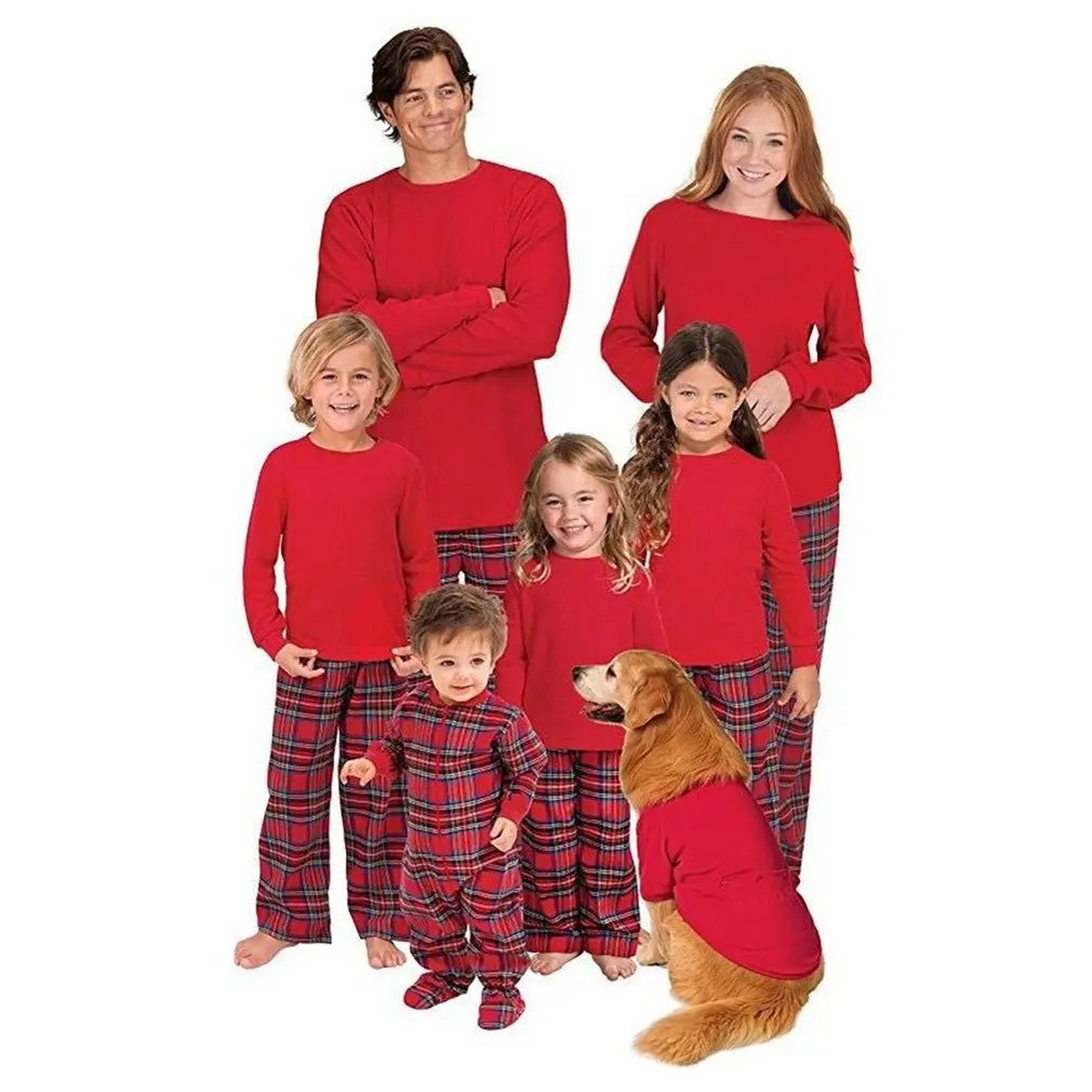 

2021 Plaid Full Family Christmas Pajamas Mother/Father/Kid Sets Christmas Pijamas Family Xmas Clothes Family Matching Clothes