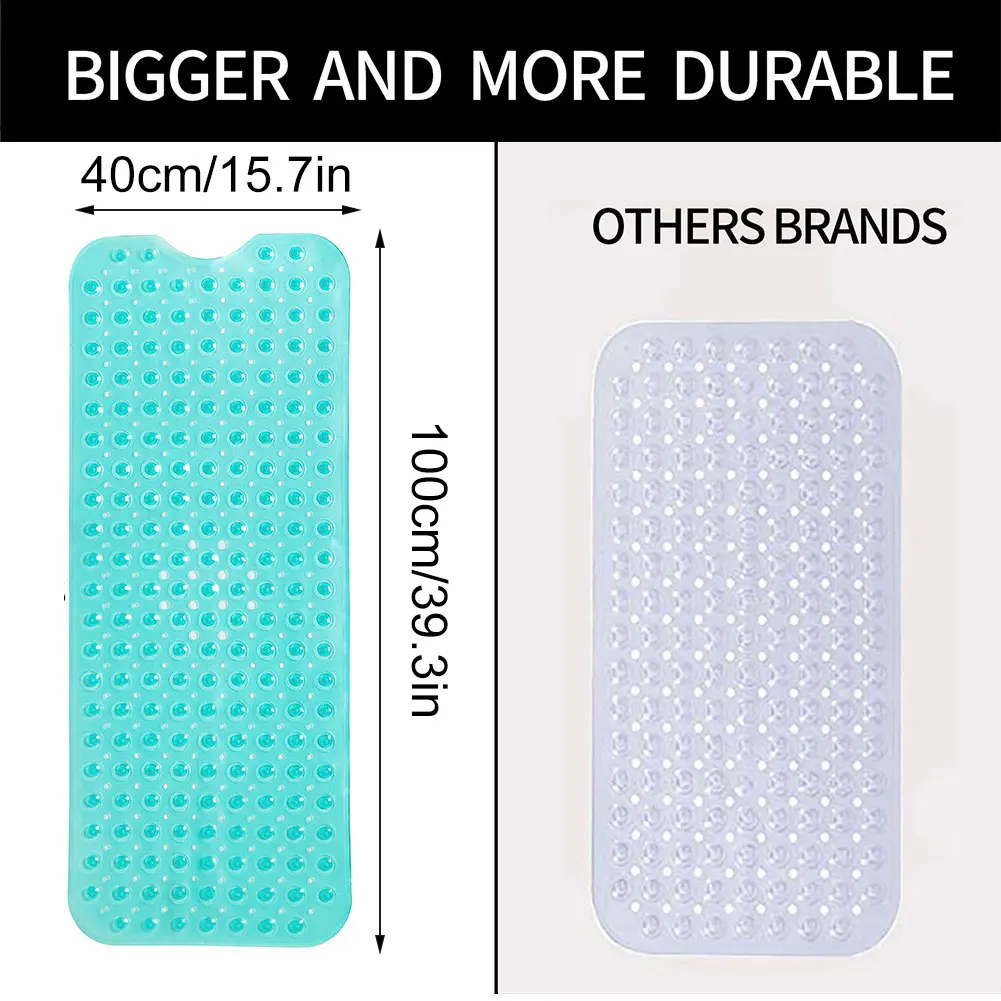 

Non-Slip Bath Mat Massage Bathroom Rugs PVC Bath Mat Soft Safety Anti Slip Shower Bathtub Mat Suction Cup Floor Mat Foot Pad