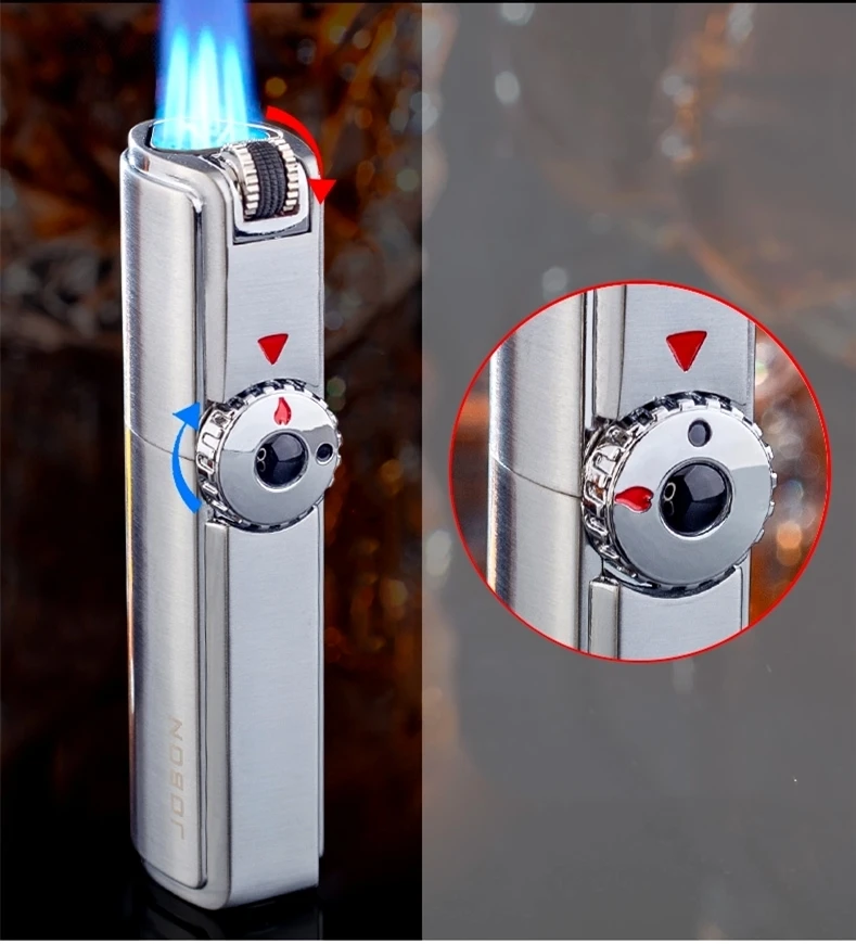 Ветрозащитная мощная Зажигалка Jobon с тройфонарь Риком газовая зажигалка для