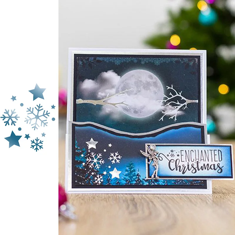 Снежинка звезда Горячая фольга пластина металлические высечки для скрапбукинга