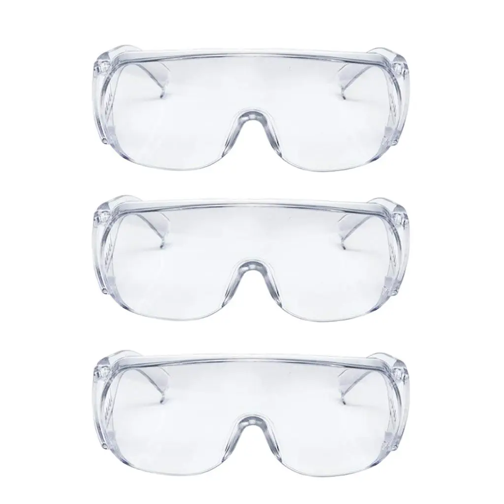 

3 Packs Transparent PC Safety Goggle Glasses Lab for Hospital Workers Outdoor Traditional Safety Goggles