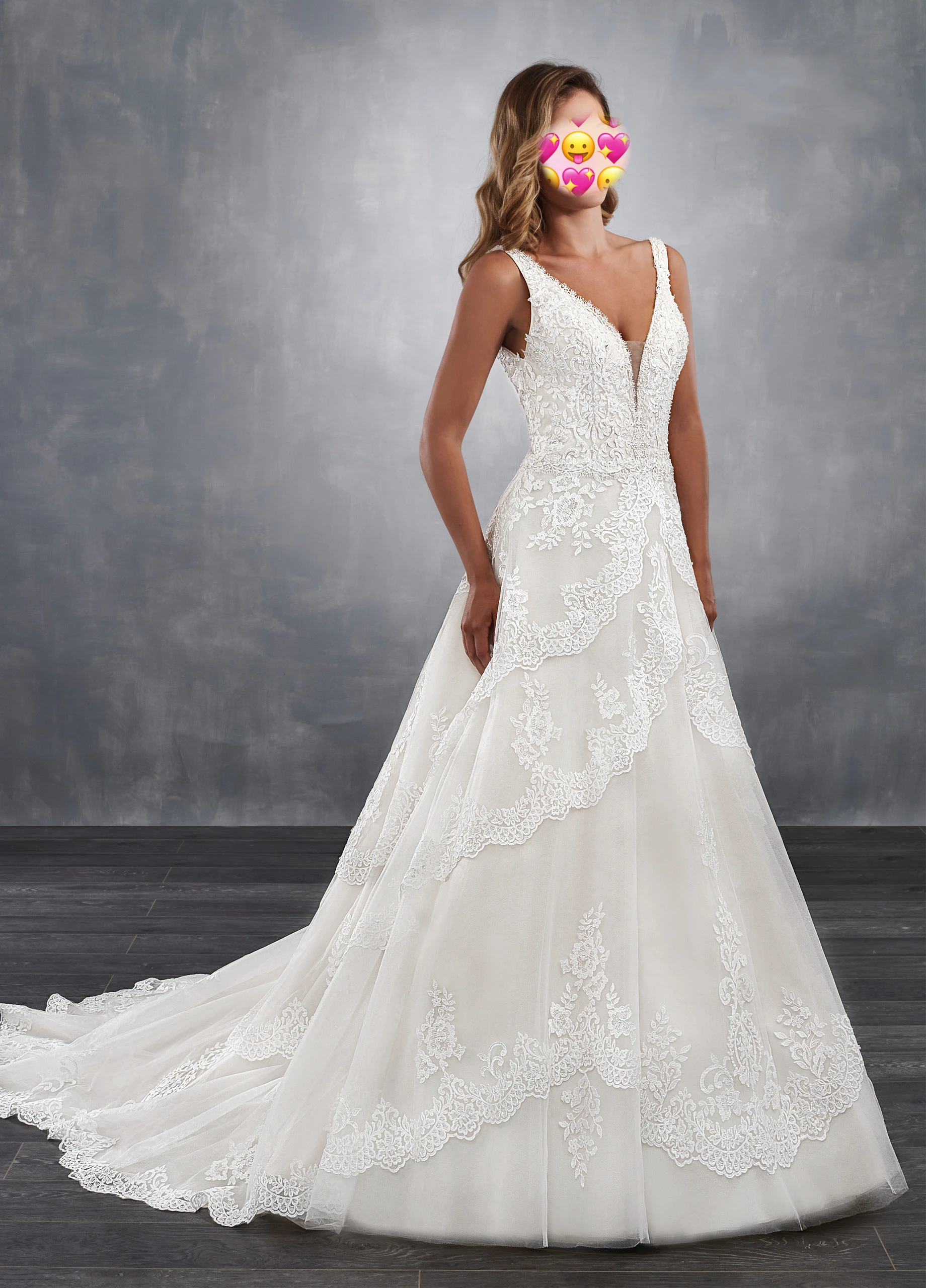 

Elegant Double V-neck Beach Wedding Dress Beaded Boho Lace Bride Dress Sweep Train Wedding Gown Customized Robe De Mariee