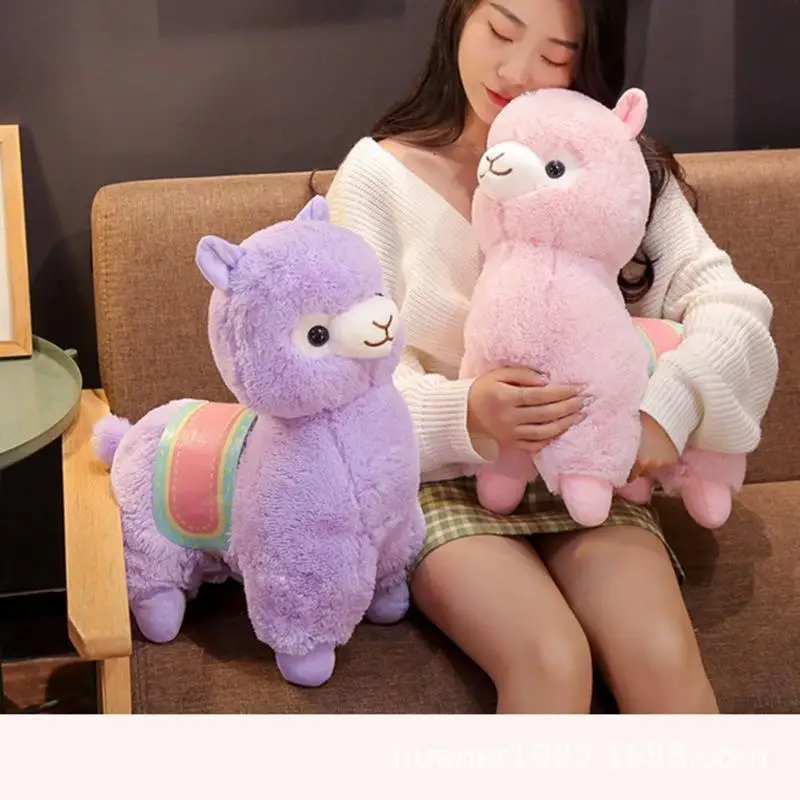 

Hot 35/50CM Cute Saddle Alpaca Plush Toys Soft Plush Alpacasso Alpaca Dolls Stuffed Animal Toy Children Birthday Gift