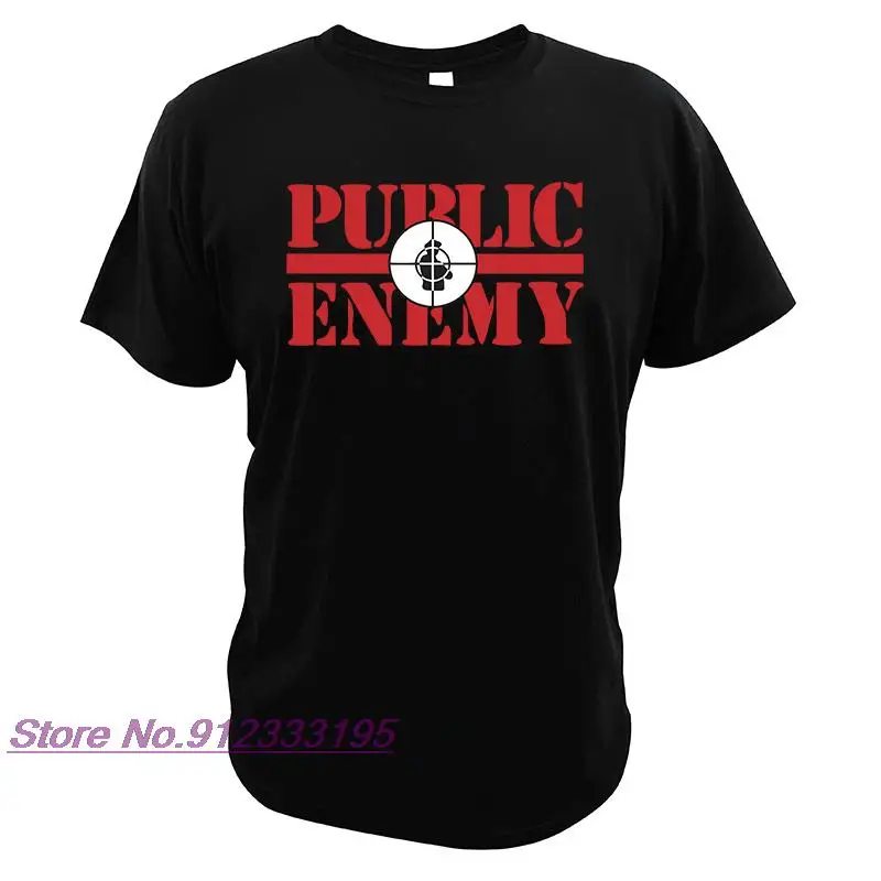 Public Enemy T Shirt Hip Hop Group EU Size 100% Cotton Tops Clothing Classical Band Sign Tees Casual Short Sleeve Loose Homme