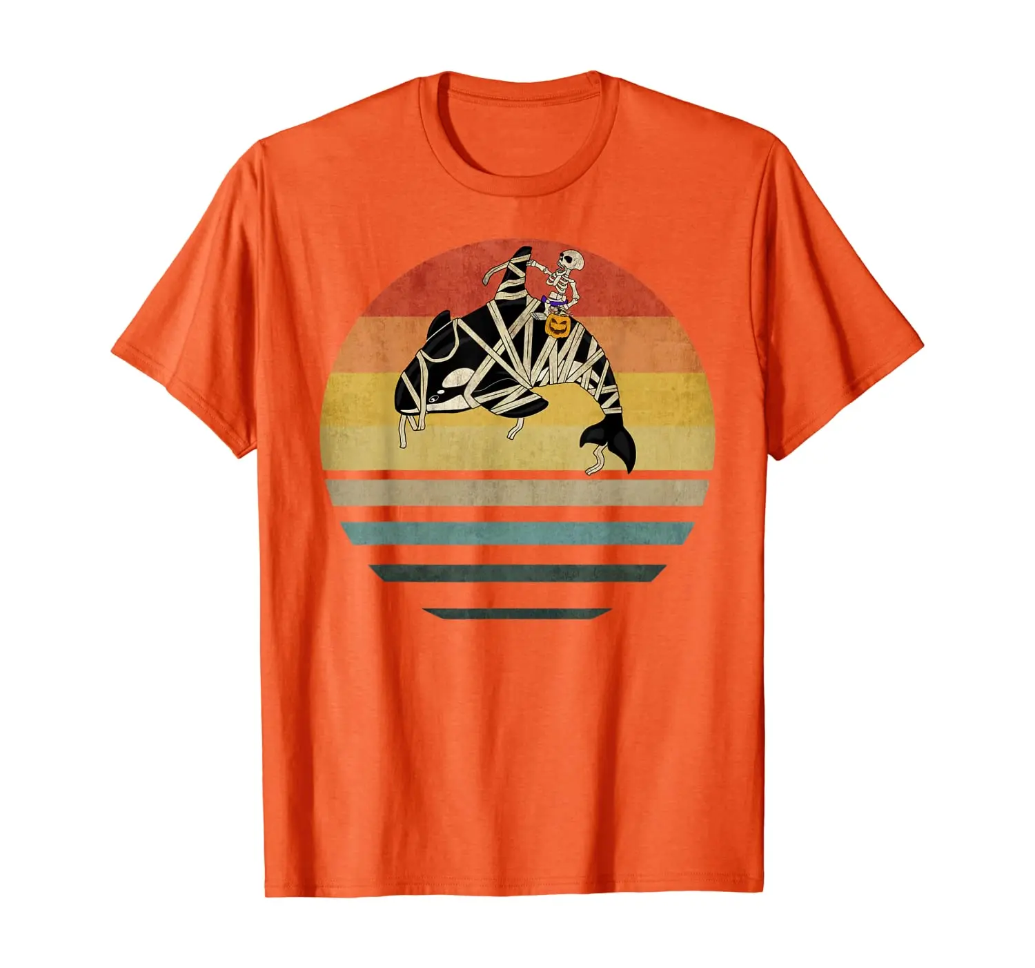 

Sunset Mummy Orca Retro Art Killer Whale For Kids Boys Girls T-Shirt