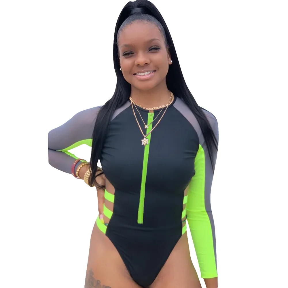 Соблазнительные Популярные Прозрачные облегающие боди черный сетчатый