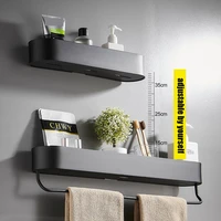 wall mount bathroom shelf organizer shampoo storage holder stand no drill kitchen storage with towel bar bathroom accessories