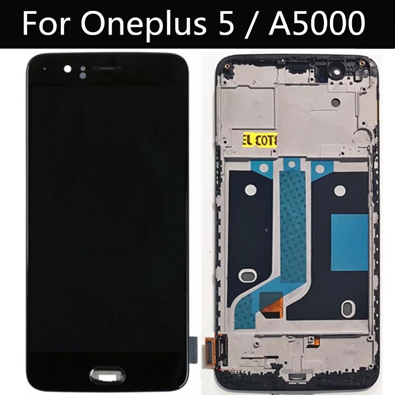 ЖК дисплей OLED для Oneplus 5 сенсорный экран с рамкой дигитайзер в сборе замена A5000