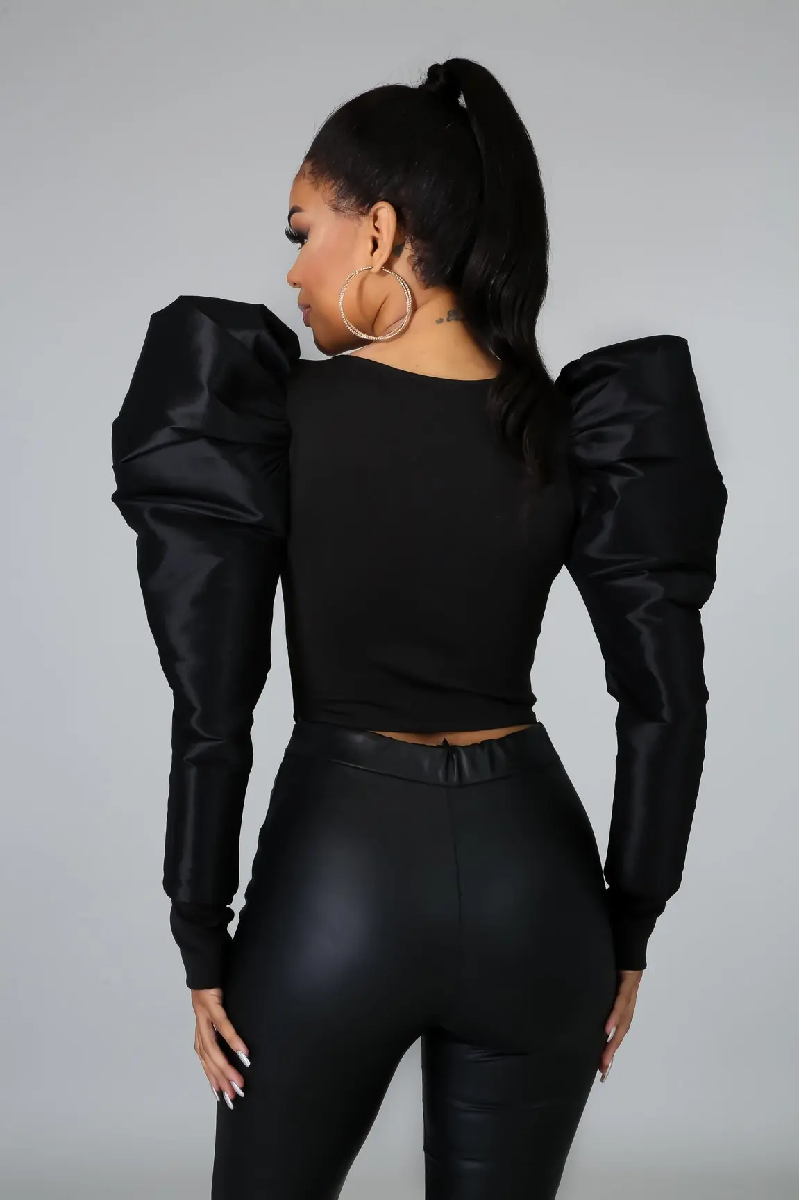 

Echoine Solid Long Sleeve Puff Sleeve Blouse Shirt Autumn Winter Shirt Blouse Elegant Office Ladies Women Clothing Pullover Tops