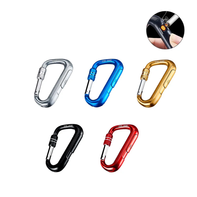 Новая креативная альпинистская Пряжка USB Зажигалка Ветрозащитная зажигалки для